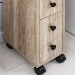 kleankin Armoire pour papier toilette - porte-papier toilette - 3 niveaux + sortie papier - aspect chêne clair