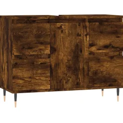Vidaxl Armoire salle de bain chêne fumé 80x33x60cm bois d'ingénierie