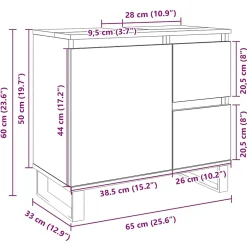 Vidaxl Armoire salle de bain chêne sonoma 65x33x60 cm