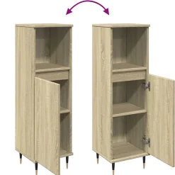 Vidaxl Armoire salle de bain chêne sonoma 30x30x100 cm* Meuble Wc