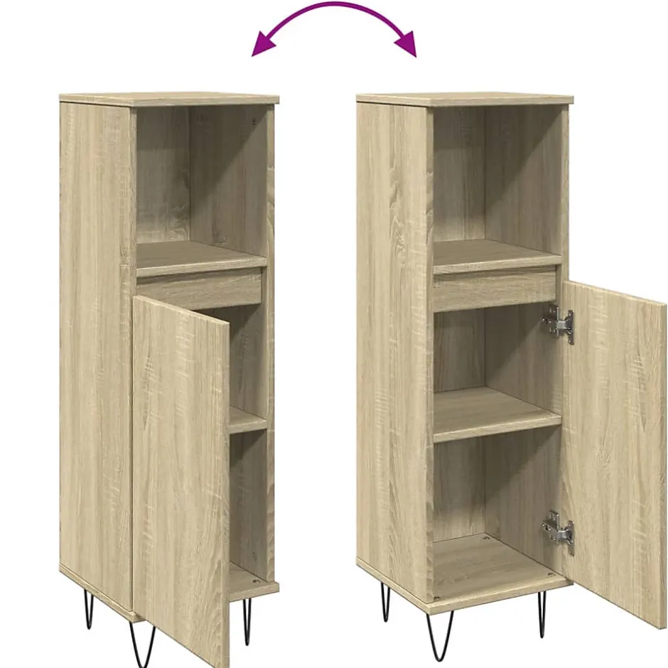 Vidaxl Armoire salle de bain chêne sonoma 30x30x100 cm