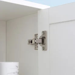 kleankin Armoire salle de bain, meuble de rangement colonne avec miroir, 2 portes, étagères réglables, 30x28x170cm, blanc* Colonne De Salle De Bains