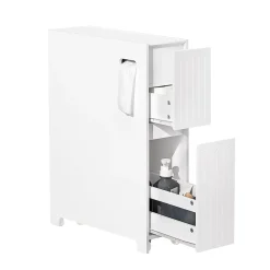 Sobuy Armoire Toilettes Compact, Meuble de Rangement Salle de Bain, BZR111-W,