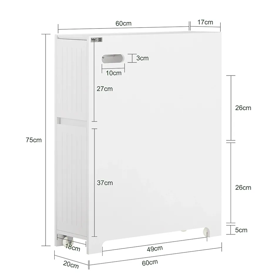 Sobuy Armoire Toilettes Compact, Meuble de Rangement Salle de Bain, BZR111-W,