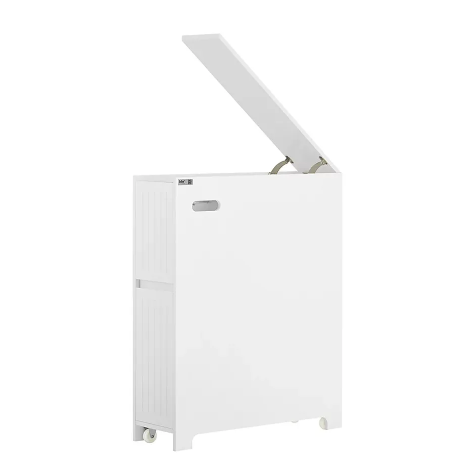 Sobuy Armoire Toilettes Compact, Meuble de Rangement Salle de Bain, BZR111-W,