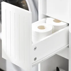 Sobuy Armoire Toilettes Compact, Meuble de Rangement Salle de Bain, BZR111-W,