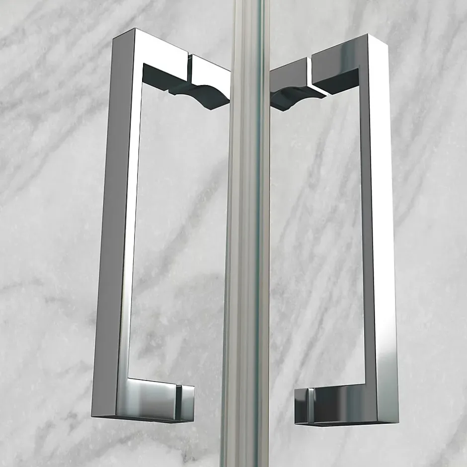 Saniverre ATEA Porte de douche d'angle H.180 cm pliante et pivotante - verre transparent 80 x 80 cm -* Porte De Douche