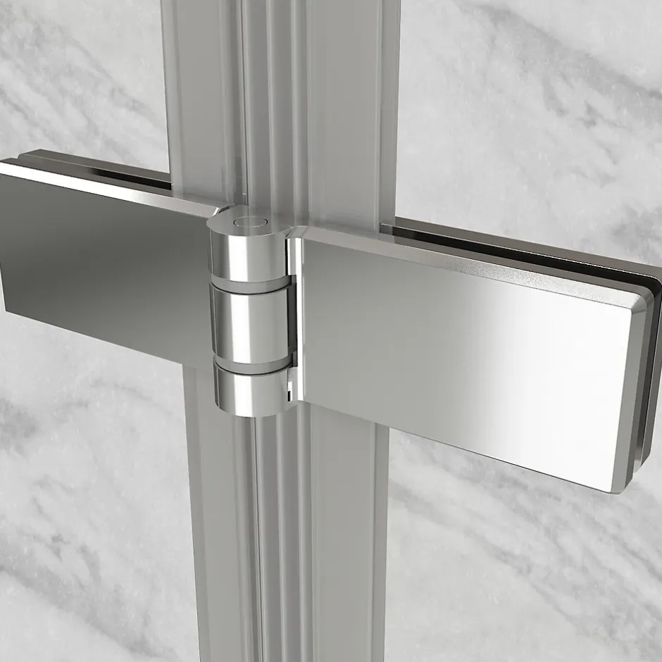 Saniverre ATEA Porte de douche d'angle H.180 cm pliante et pivotante - verre transparent 80 x 80 cm -* Porte De Douche