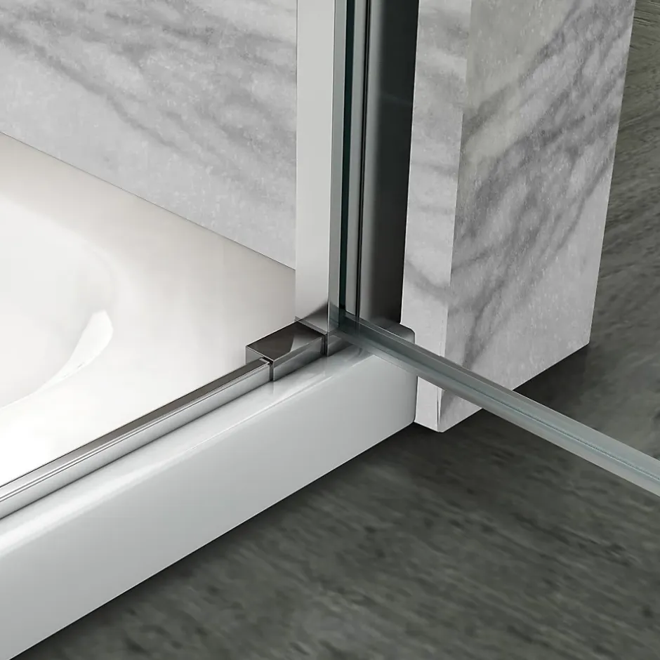 Saniverre ATEA Porte de douche d'angle H.180 cm pliante et pivotante - verre transparent 80 x 80 cm -* Porte De Douche