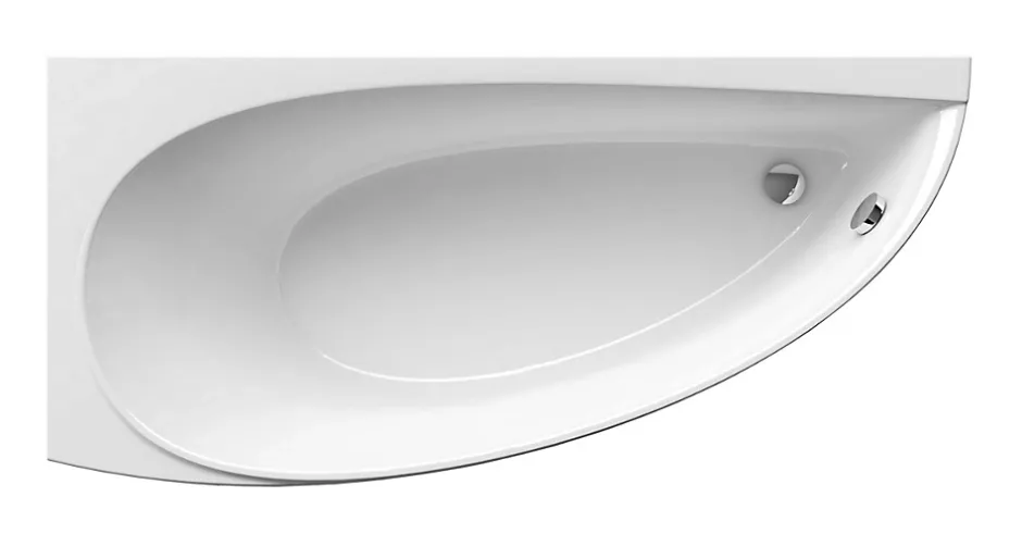 Ravak Avocado Ensemble Baignoire d'angle gain de place, orientation gauche 150 x 75 cm en acrylique, Blanc + Tablier 150 cm + Pieds