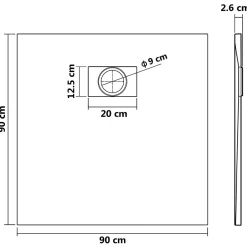 Vidaxl Bac de douche SMC Blanc 90 x 90 cm* Receveur De Douche