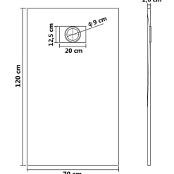 Vidaxl Bac de douche SMC Blanc 120 x 70 cm* Receveur De Douche