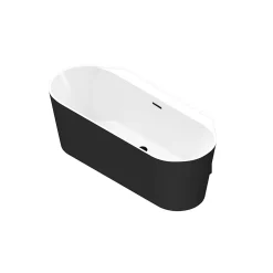 GoodHome Baignoire à double extrémités Nakina L. 180 x l. 80 cm noir