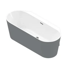 GoodHome Baignoire à double extrémités Nakina L. 180 cm x l. 80 cm gris