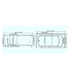 Azura Home Design Baignoire à porte KASTRAKI 151x75x61 cm droit ou gauche - droit
