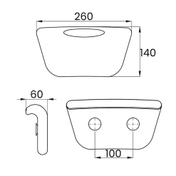 Badland Baignoire à poser îlot ROSSA 170x80 + tablette de bain en bambou + appuie-tête KODI + Vidage à chromé
