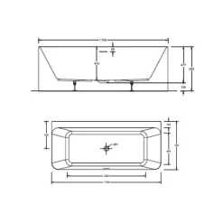 Mob-In Baignoire acrylique Lucite murale URBAN blanche 170cm URBAN