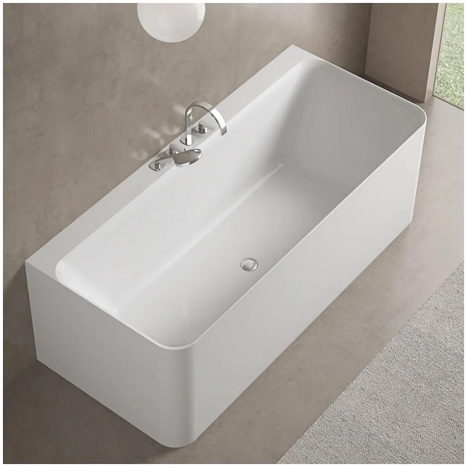 Mob-In Baignoire acrylique Lucite murale URBAN blanche 170cm URBAN