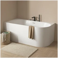 Mob-In Baignoire acrylique Lucite FORMA semi-îlot blanche 170cm - Angle gauche* Baignoire Îlot