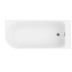 GoodHome Baignoire adossée pour angle droit 160x75 cm Oguta blanc