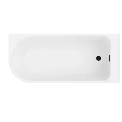 GoodHome Baignoire adossée pour angle droit 160x75 cm Oguta noir