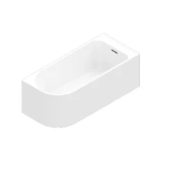 GoodHome Baignoire adossée pour angle droit 170x75 cm Oguta blanc
