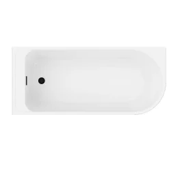 GoodHome Baignoire adossée pour angle gauche 170x75 cm Oguta noir mat