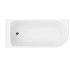 GoodHome Baignoire adossée pour angle gauche 170x75 cm Oguta gris mat* Baignoire D'Angle