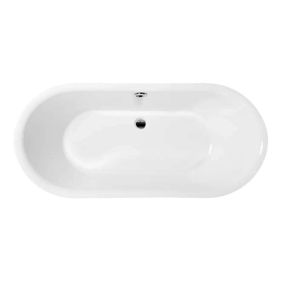 Rogier & Mothes Baignoire ancienne retro sur pieds SURRY HILLS Blanche 165 cm Pieds de Lion Cuivre rouge vieilli