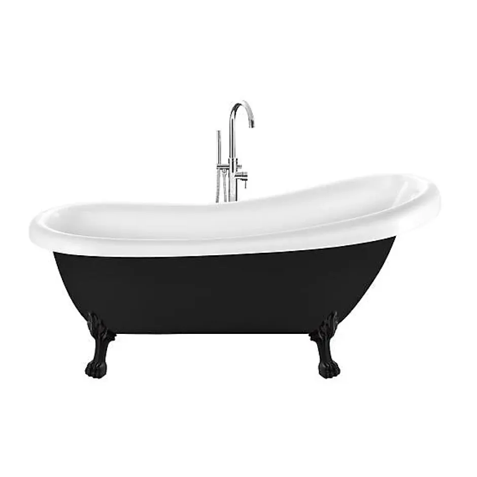 Rogier & Mothes Baignoire ancienne retro sur pieds RICHMOND Noire 171 cm Pieds de Lion Noirs