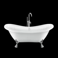 Rogier & Mothes Baignoire ancienne retro sur pieds DARLINGTON Blanche 175 cm Pieds de Lion Chromes