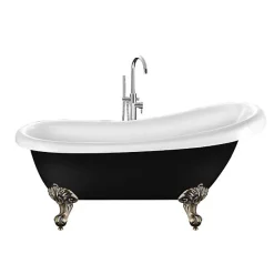 Rogier & Mothes Baignoire ancienne retro sur pieds RICHMOND Noire 171 cm Pieds d'Aigle Bronze jaune vieilli