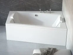 Azura Home Design Baignoire angle droit ZIANIGI avec tablier - 150cm
