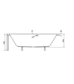Azura Home Design Baignoire angle gauche ZIANIGI avec tablier - 150cm