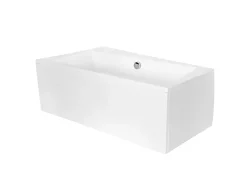 Besco Baignoire asymétrique + tablier blanc + repose tête - INFINITY - 150 x 90 cm - Gauche* Baignoire Asymétrique