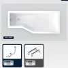 Besco Baignoire asymétrique - 170 x 75 cm - Droite - sans Habillage - avec Pieds - Vidage Chrome - INTEGRA