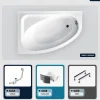 Besco Baignoire asymétrique - 150 x 100 cm - Gauche - avec Habillage - Pieds - Vidage Chrome - CORNEA* Baignoire Asymétrique