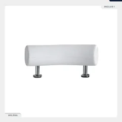 Besco Baignoire asymétrique - 150 x 70 cm - Droite - avec Habillage - Pieds - Poignées - Repose-tête - Vidage Chrome - MILENA PREMIUM* Baignoire Asymétrique