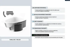 Besco Baignoire asymétrique - 150 x 70 cm - Droite - avec Habillage - Pieds - Vidage Chrome - PRAKTIKA
