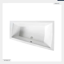 Besco Baignoire asymétrique - 170 x 125 cm - Droite - sans Habillage - avec Pieds - Vidage Chrome - INTIMA DUO* Baignoire Asymétrique