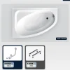 Besco Baignoire asymétrique - 150 x 100 cm - Gauche - sans Habillage - avec Pieds - Vidage Chrome - CORNEA