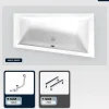 Besco Baignoire asymétrique - 160 x 90 cm - Droite - sans Habillage - avec Pieds - Vidage Chrome - INTIMA SLIM* Baignoire Asymétrique