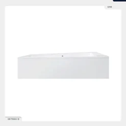 Besco Baignoire asymétrique - 170 x 125 cm - Droite - avec Tablier - Pieds - 2 Repose-têtes - Vidage Chrome - INTIMA DUO
