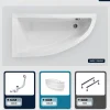 Besco Baignoire asymétrique - 140 x 70 cm - Gauche - avec Tablier - Pieds - Vidage Chrome - PRAKTIKA* Baignoire Asymétrique