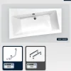 Besco Baignoire asymétrique - 170 x 110 cm - Gauche - sans Habillage - avec Pieds - Vidage Chrome - INFINITY* Baignoire Asymétrique