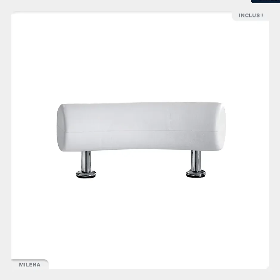 Besco Baignoire asymétrique - 150 x 100 cm - Droite - avec Habillage - Pieds - Poignées - Repose-tête - Vidage Chrome - NATALIA PREMIUM* Baignoire Asymétrique