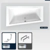 Besco Baignoire asymétrique - 150 x 85 cm - Gauche - sans Habillage - avec Pieds - Vidage Chrome - INTIMA* Baignoire Asymétrique
