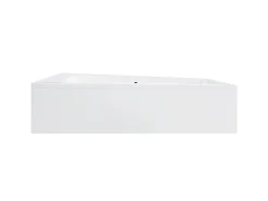 Besco Baignoire asymétrique + tablier blanc + repose tête - INTIMA DUO - 170 x 125 cm - Gauche