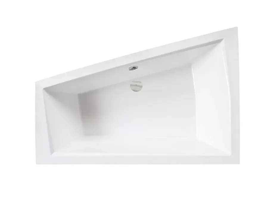 Besco Baignoire asymétrique + tablier blanc + repose tête - INTIMA DUO - 180 cm x 125 cm - Droite* Baignoire Asymétrique