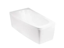 Besco Baignoire asymétrique + tablier noir + repose tête - LUNA - 150 x 80 cm - Droite* Baignoire Asymétrique